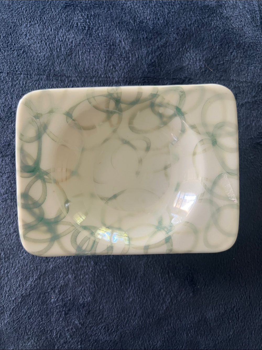 MCM Shafford Ceramic Condiment Dish Small Square Bowl Hand Decorated